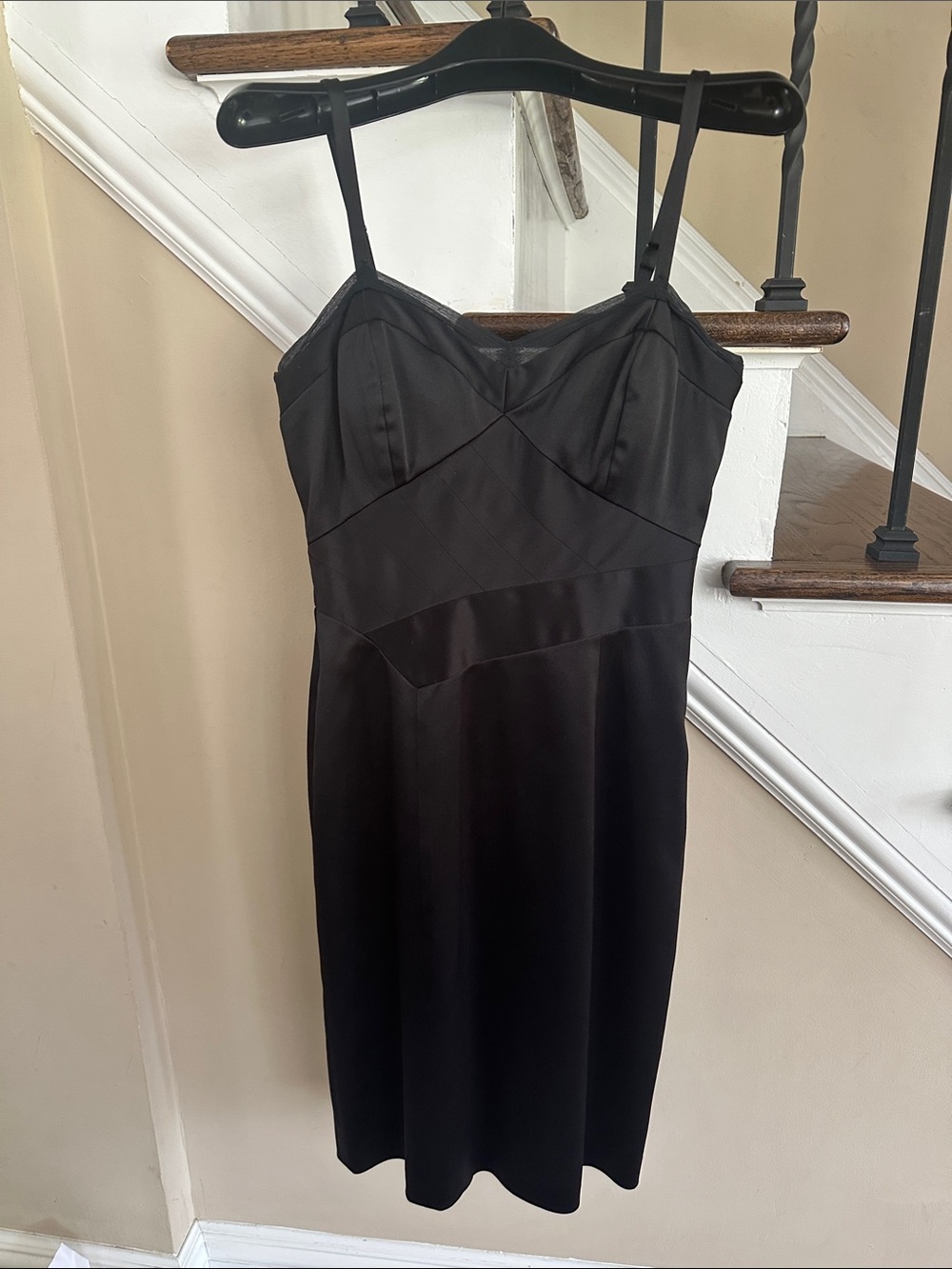 Classic Black Satin Slip Dress with Adjustable Straps